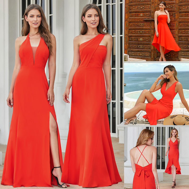 Sexy Evening Dresses Long Ever Pretty EP07247OR A-Line V-Neck Sleeveless Side Split Simple Formal Party Gowns Lange Jurk 2020 - Mishe